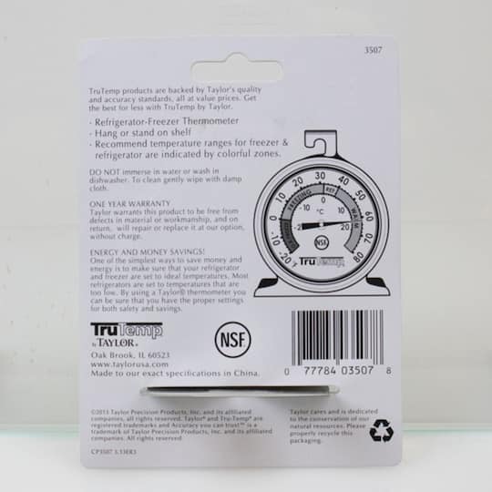 Taylor® Freezer & Refrigerator Dial Thermometer